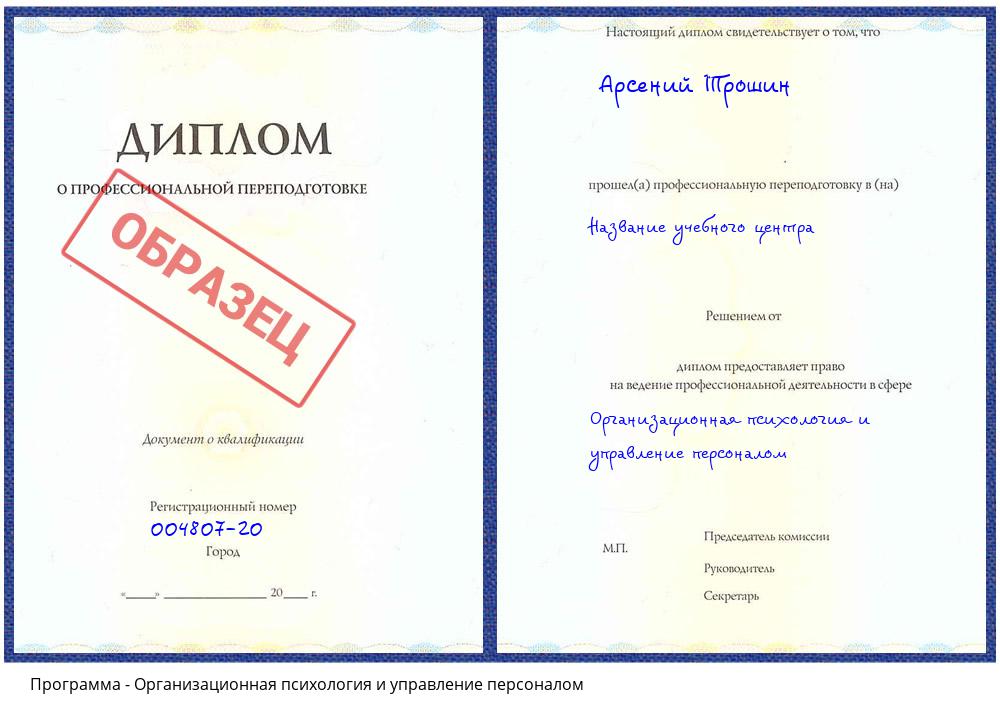 Организационная психология и управление персоналом Вичуга
